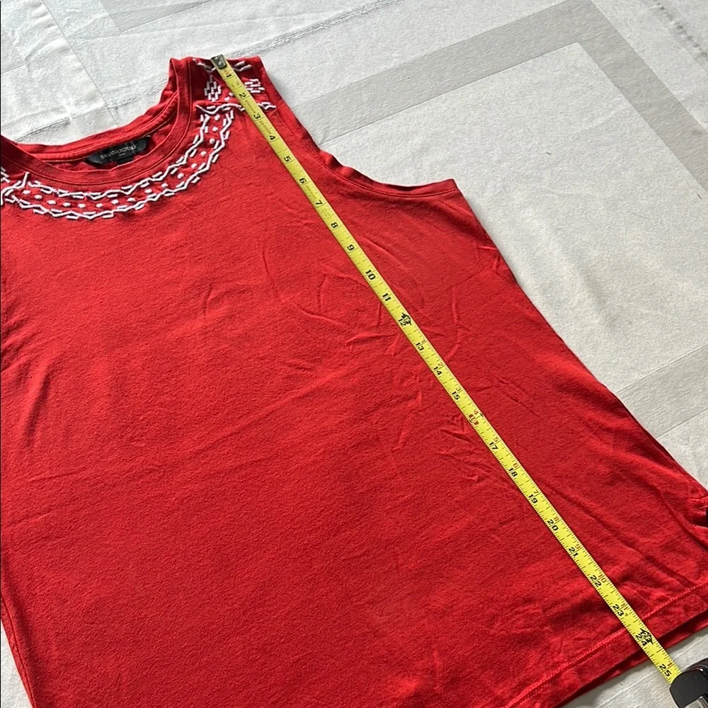 Banana Republic Red Tank Top with White Embroidery Size XS - Picture 5 of 6